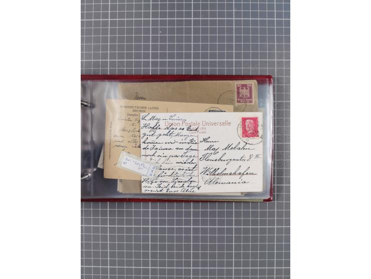 1897/1934, Sammlung “DSP LINIE BREMEN-LA PLATA” mit ca. 135 Briefen, Karten und GSK mit diversen Unterscheidungs-Buchstaben, 