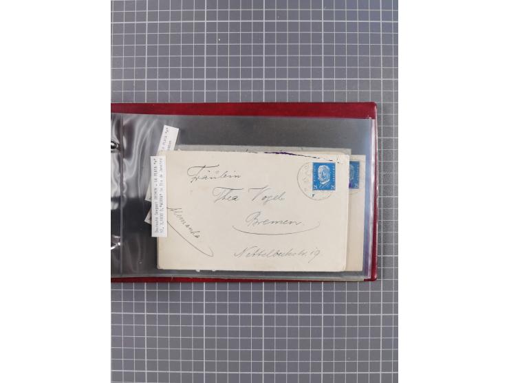 1897/1934, Sammlung “DSP LINIE BREMEN-LA PLATA” mit ca. 135 Briefen, Karten und GSK mit diversen Unterscheidungs-Buchstaben, 