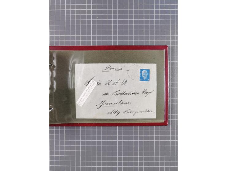 1897/1934, Sammlung “DSP LINIE BREMEN-LA PLATA” mit ca. 135 Briefen, Karten und GSK mit diversen Unterscheidungs-Buchstaben, 