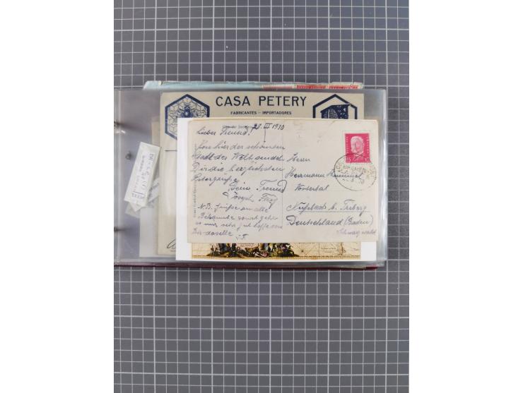 1897/1934, Sammlung “DSP LINIE BREMEN-LA PLATA” mit ca. 135 Briefen, Karten und GSK mit diversen Unterscheidungs-Buchstaben, 