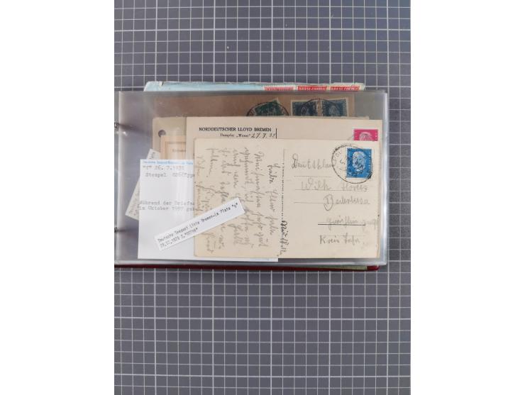 1897/1934, Sammlung “DSP LINIE BREMEN-LA PLATA” mit ca. 135 Briefen, Karten und GSK mit diversen Unterscheidungs-Buchstaben, 