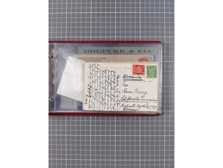 1897/1934, Sammlung “DSP LINIE BREMEN-LA PLATA” mit ca. 135 Briefen, Karten und GSK mit diversen Unterscheidungs-Buchstaben, 