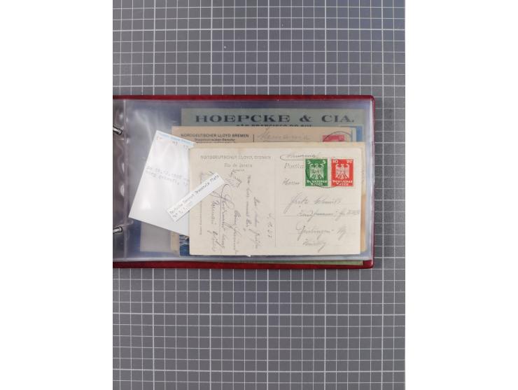 1897/1934, Sammlung “DSP LINIE BREMEN-LA PLATA” mit ca. 135 Briefen, Karten und GSK mit diversen Unterscheidungs-Buchstaben, 