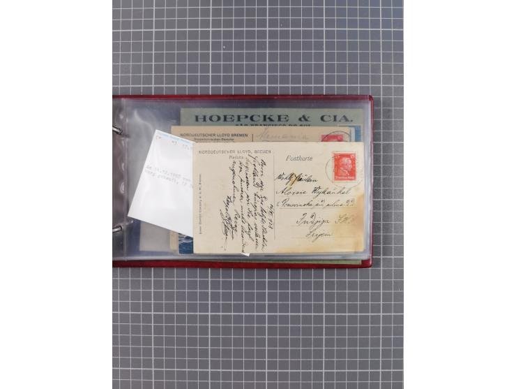 1897/1934, Sammlung “DSP LINIE BREMEN-LA PLATA” mit ca. 135 Briefen, Karten und GSK mit diversen Unterscheidungs-Buchstaben, 