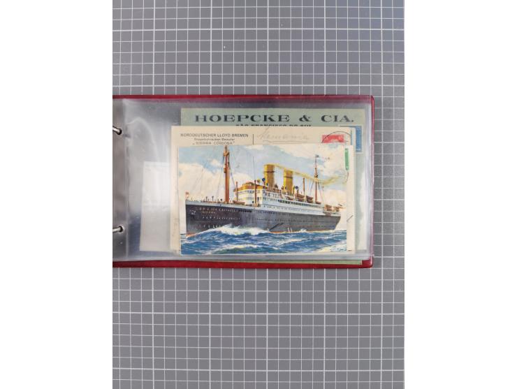 1897/1934, Sammlung “DSP LINIE BREMEN-LA PLATA” mit ca. 135 Briefen, Karten und GSK mit diversen Unterscheidungs-Buchstaben, 