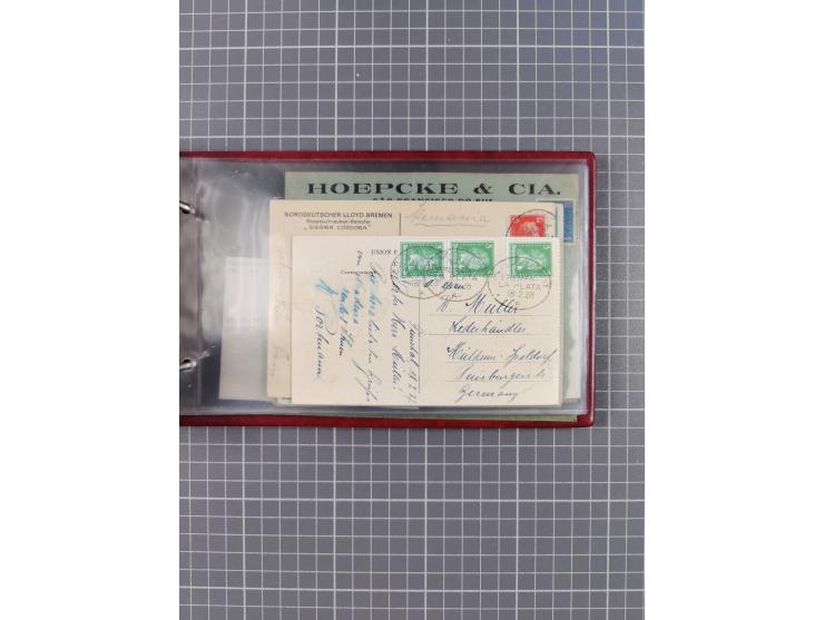 1897/1934, Sammlung “DSP LINIE BREMEN-LA PLATA” mit ca. 135 Briefen, Karten und GSK mit diversen Unterscheidungs-Buchstaben, 