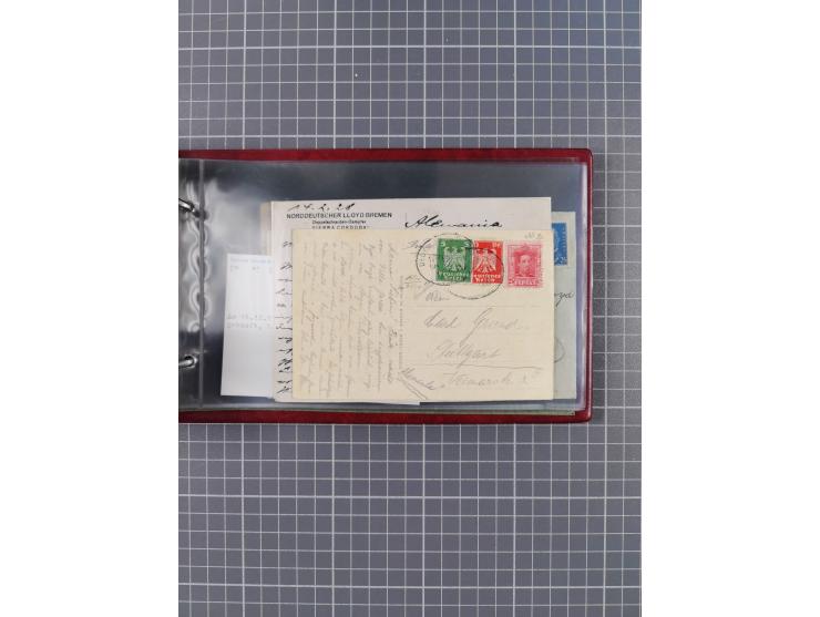 1897/1934, Sammlung “DSP LINIE BREMEN-LA PLATA” mit ca. 135 Briefen, Karten und GSK mit diversen Unterscheidungs-Buchstaben, 