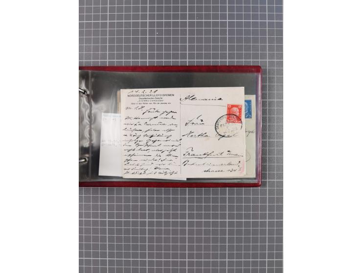 1897/1934, Sammlung “DSP LINIE BREMEN-LA PLATA” mit ca. 135 Briefen, Karten und GSK mit diversen Unterscheidungs-Buchstaben, 