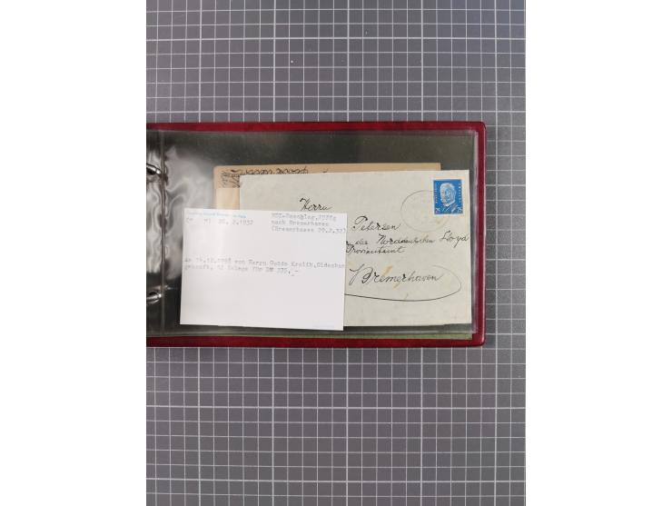 1897/1934, Sammlung “DSP LINIE BREMEN-LA PLATA” mit ca. 135 Briefen, Karten und GSK mit diversen Unterscheidungs-Buchstaben, 