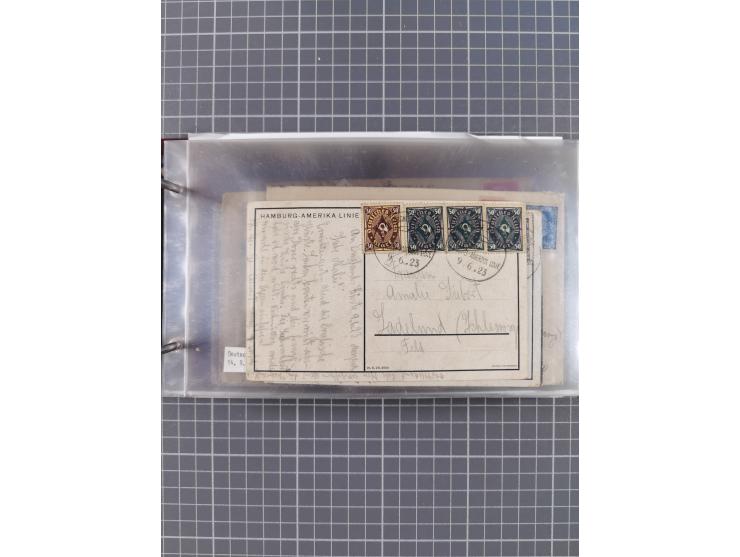 1923/35, Sammlung “DSP HAMBURG-AMERIKA-LINIE” (Segment-Stempel) mit ca. 35 Briefen, Karten und GSK, dabei drei Belege aus der