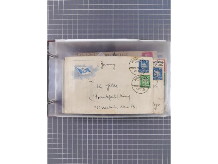 1923/35, Sammlung “DSP HAMBURG-AMERIKA-LINIE” (Segment-Stempel) mit ca. 35 Briefen, Karten und GSK, dabei drei Belege aus der