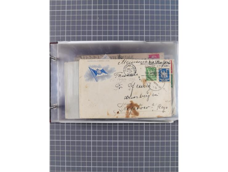 1923/35, Sammlung “DSP HAMBURG-AMERIKA-LINIE” (Segment-Stempel) mit ca. 35 Briefen, Karten und GSK, dabei drei Belege aus der