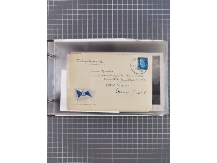 1923/35, Sammlung “DSP HAMBURG-AMERIKA-LINIE” (Segment-Stempel) mit ca. 35 Briefen, Karten und GSK, dabei drei Belege aus der