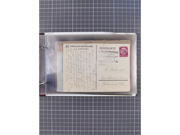 1923/35, Sammlung “DSP HAMBURG-AMERIKA-LINIE” (Segment-Stempel) mit ca. 35 Briefen, Karten und GSK, dabei drei Belege aus der