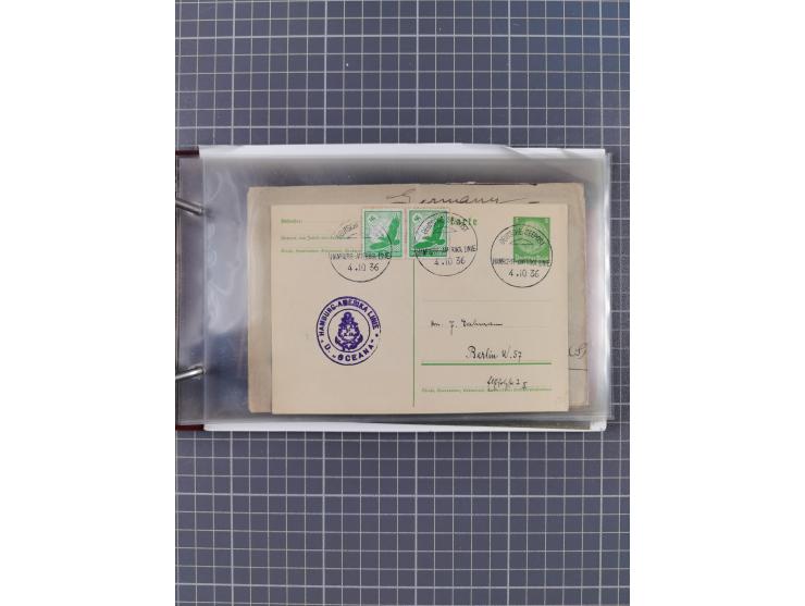 1923/35, Sammlung “DSP HAMBURG-AMERIKA-LINIE” (Segment-Stempel) mit ca. 35 Briefen, Karten und GSK, dabei drei Belege aus der