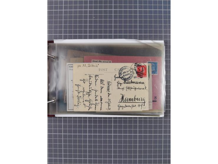 1923/35, Sammlung “DSP HAMBURG-AMERIKA-LINIE” (Segment-Stempel) mit ca. 35 Briefen, Karten und GSK, dabei drei Belege aus der