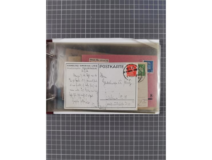 1923/35, Sammlung “DSP HAMBURG-AMERIKA-LINIE” (Segment-Stempel) mit ca. 35 Briefen, Karten und GSK, dabei drei Belege aus der