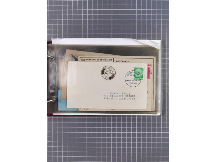 1923/35, Sammlung “DSP HAMBURG-AMERIKA-LINIE” (Segment-Stempel) mit ca. 35 Briefen, Karten und GSK, dabei drei Belege aus der