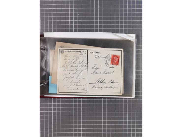 1923/35, Sammlung “DSP HAMBURG-AMERIKA-LINIE” (Segment-Stempel) mit ca. 35 Briefen, Karten und GSK, dabei drei Belege aus der