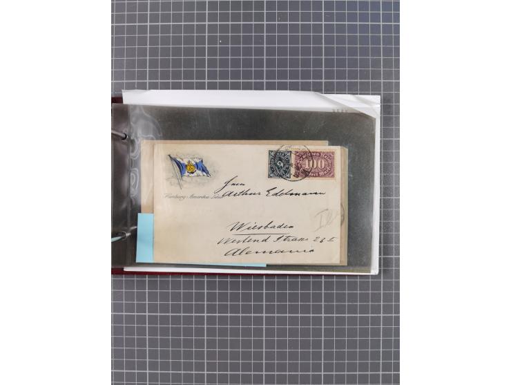 1923/35, Sammlung “DSP HAMBURG-AMERIKA-LINIE” (Segment-Stempel) mit ca. 35 Briefen, Karten und GSK, dabei drei Belege aus der