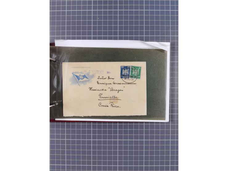 1923/35, Sammlung “DSP HAMBURG-AMERIKA-LINIE” (Segment-Stempel) mit ca. 35 Briefen, Karten und GSK, dabei drei Belege aus der