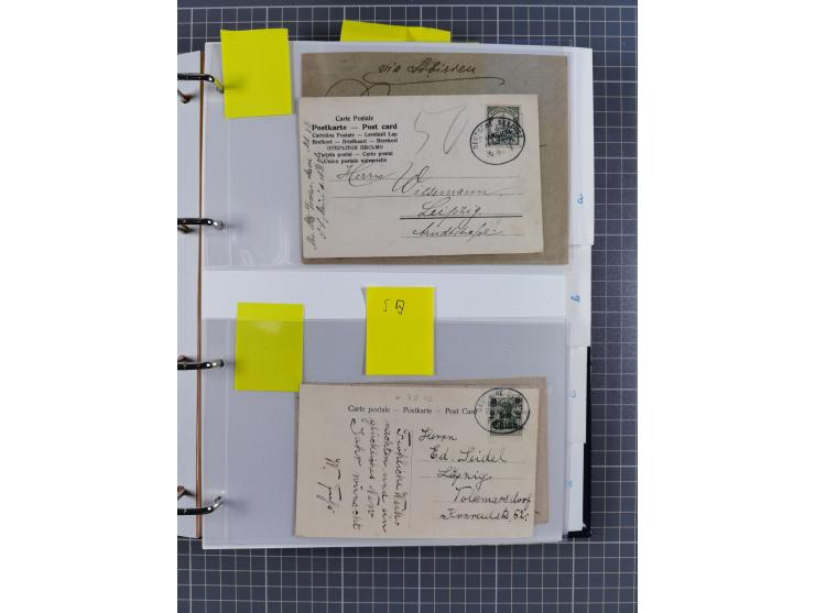 China und Kiautschou, interessante Sammlung “DSP SHANGHAI-TIENTSIN” mit 19 Briefen, Karten und GSK, meist aus dem Bedarf, dab