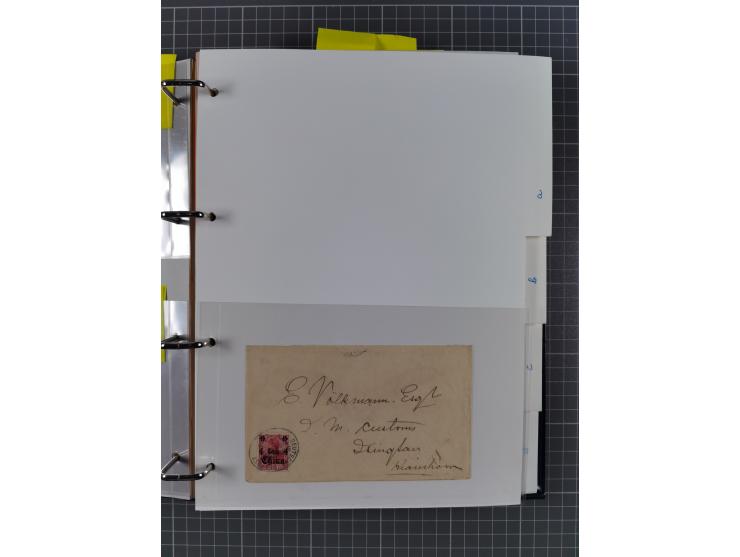 China und Kiautschou, interessante Sammlung “DSP SHANGHAI-TIENTSIN” mit 19 Briefen, Karten und GSK, meist aus dem Bedarf, dab