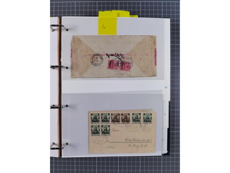 China und Kiautschou, interessante Sammlung “DSP SHANGHAI-TIENTSIN” mit 19 Briefen, Karten und GSK, meist aus dem Bedarf, dab