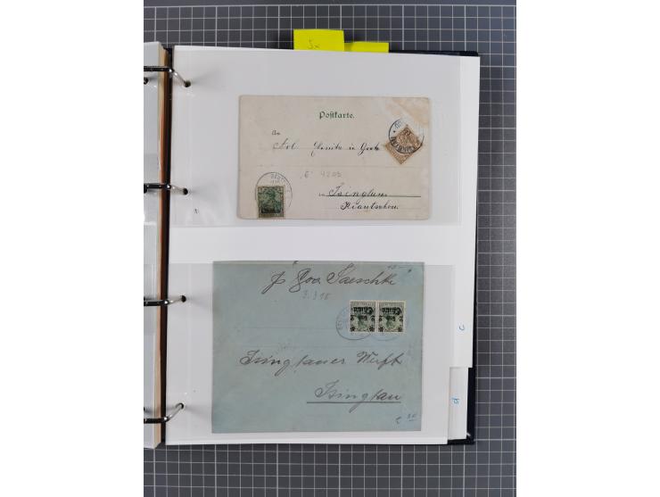 China und Kiautschou, interessante Sammlung “DSP SHANGHAI-TIENTSIN” mit 19 Briefen, Karten und GSK, meist aus dem Bedarf, dab