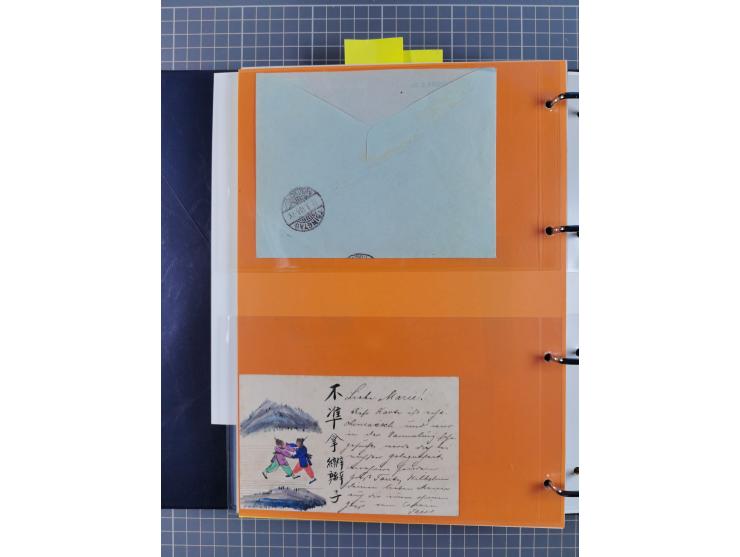 China und Kiautschou, interessante Sammlung “DSP SHANGHAI-TIENTSIN” mit 19 Briefen, Karten und GSK, meist aus dem Bedarf, dab