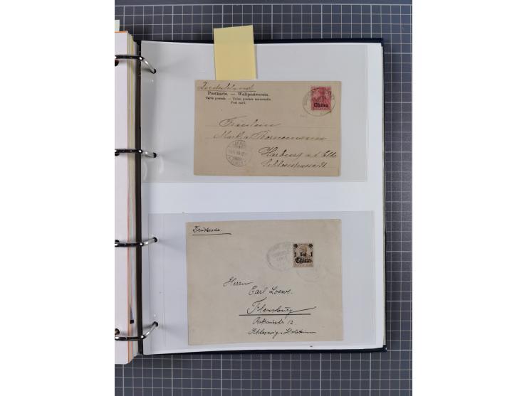 China und Kiautschou, interessante Sammlung “DSP SHANGHAI-TIENTSIN” mit 19 Briefen, Karten und GSK, meist aus dem Bedarf, dab