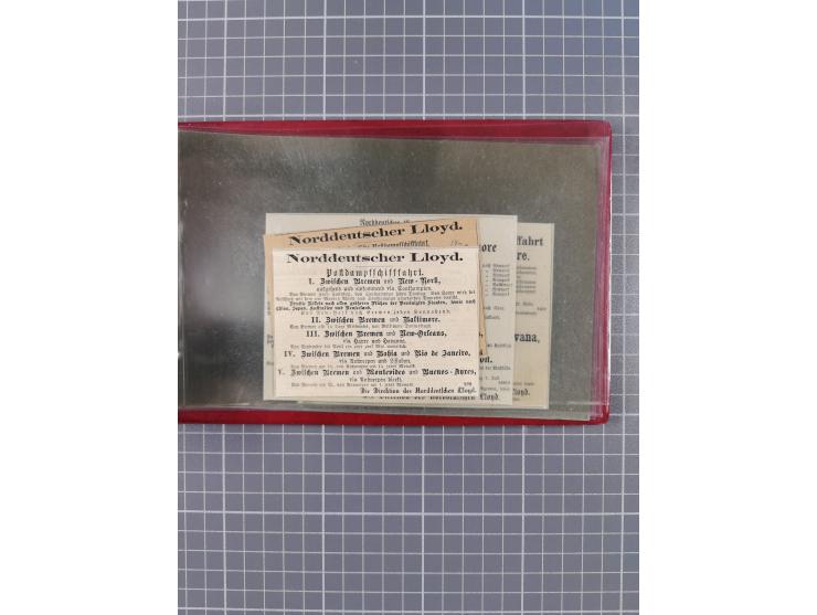1846/77, 40 Briefe von bzw. in die USA mit Transit über Bremen bzw. nach Bremen adressiert, dabei viele verschiedene Tax- und