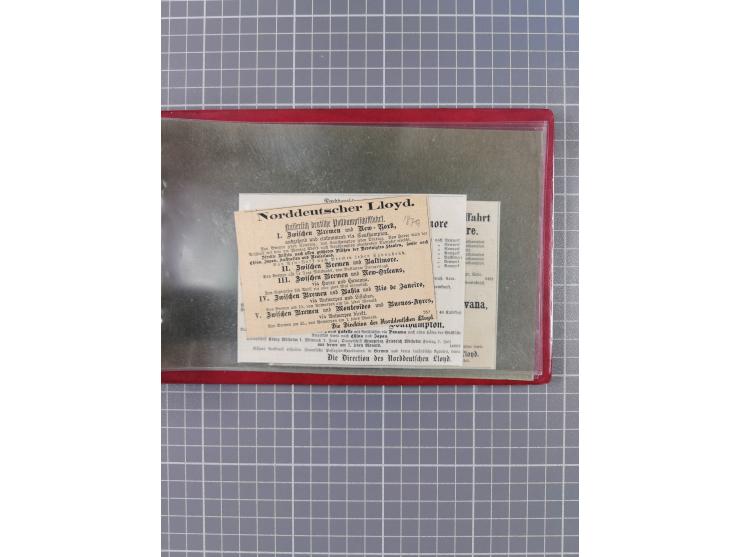 1846/77, 40 Briefe von bzw. in die USA mit Transit über Bremen bzw. nach Bremen adressiert, dabei viele verschiedene Tax- und