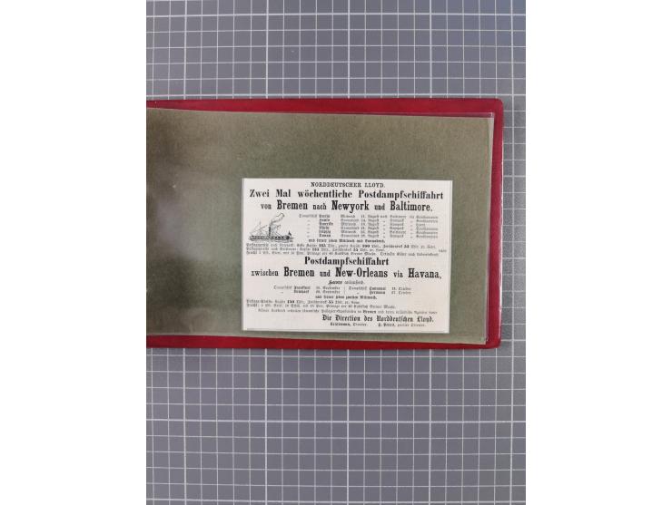 1846/77, 40 Briefe von bzw. in die USA mit Transit über Bremen bzw. nach Bremen adressiert, dabei viele verschiedene Tax- und