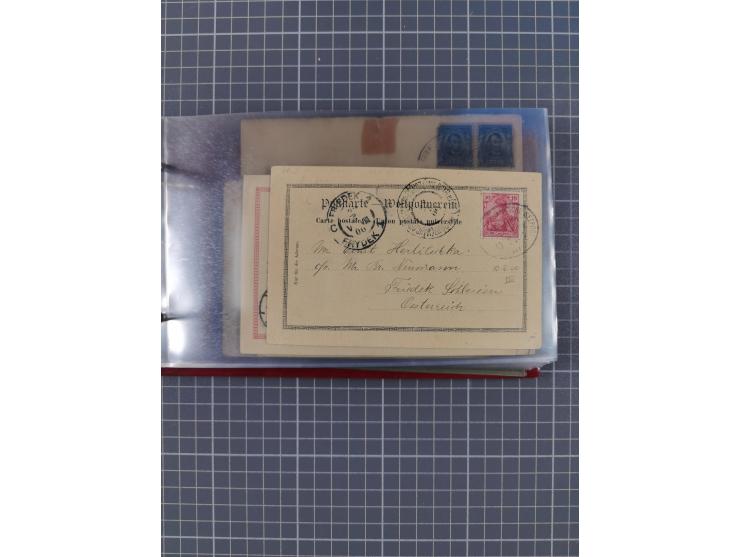 1891/1925, Sammlung “DASP BREMEN-NEW YORK I.-X.” mit ca. 50 Briefen, Karten und GSK, dabei zwei Postkarten mit L1 “Missent to