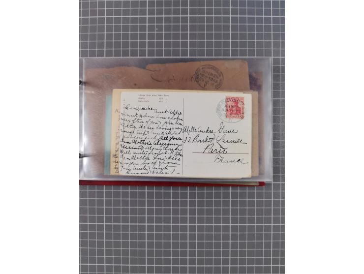 1891/1925, Sammlung “DASP BREMEN-NEW YORK I.-X.” mit ca. 50 Briefen, Karten und GSK, dabei zwei Postkarten mit L1 “Missent to