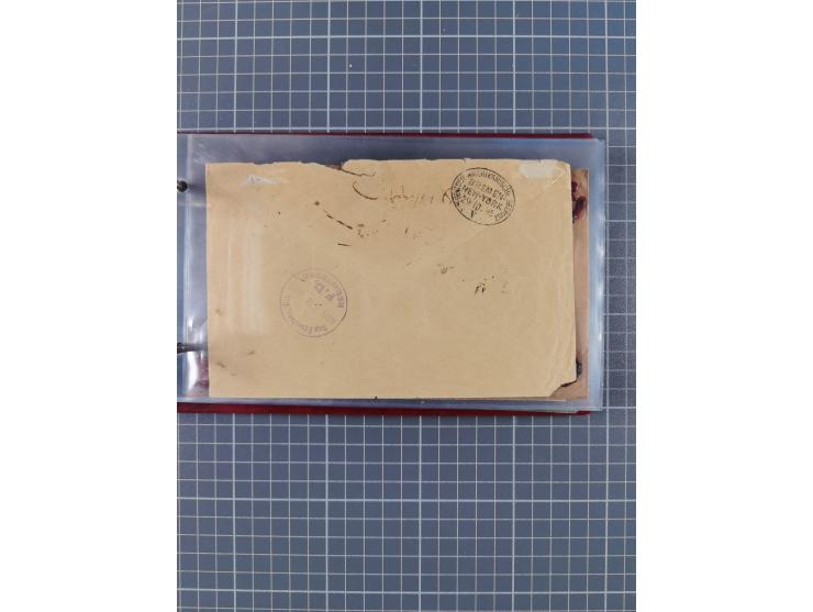 1891/1925, Sammlung “DASP BREMEN-NEW YORK I.-X.” mit ca. 50 Briefen, Karten und GSK, dabei zwei Postkarten mit L1 “Missent to