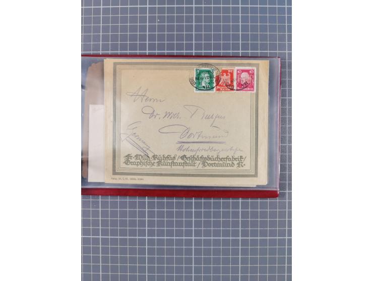 1891/1925, Sammlung “DASP BREMEN-NEW YORK I.-X.” mit ca. 50 Briefen, Karten und GSK, dabei zwei Postkarten mit L1 “Missent to