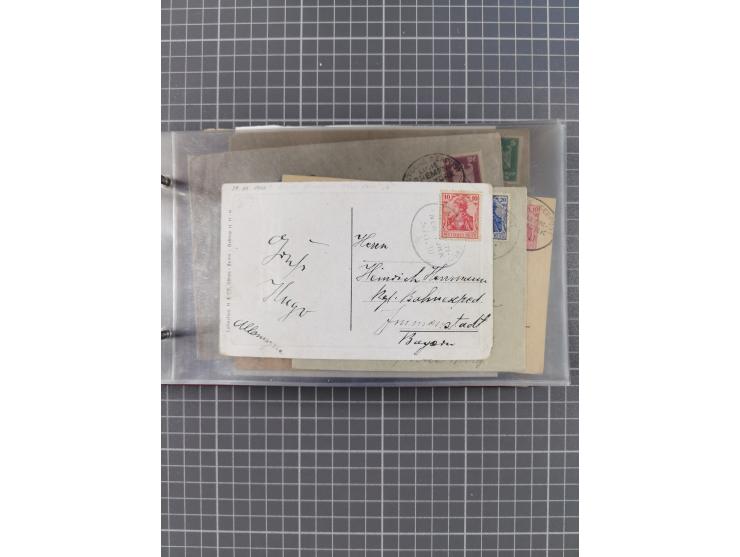 1906/33, Sammlung “DSP LINIE BREMEN-NEW YORK a-h” mit ca. 60 Briefen, Karten und GSK, dabei u.a. Ozean-Briefumschlag 1932 und