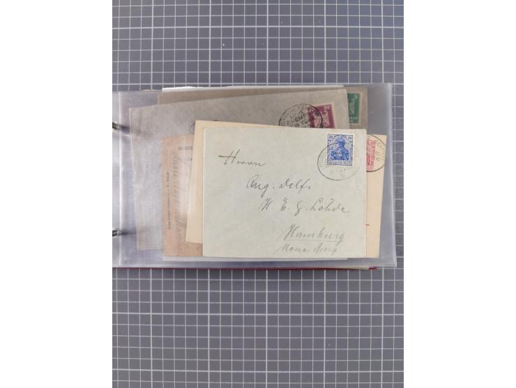 1906/33, Sammlung “DSP LINIE BREMEN-NEW YORK a-h” mit ca. 60 Briefen, Karten und GSK, dabei u.a. Ozean-Briefumschlag 1932 und