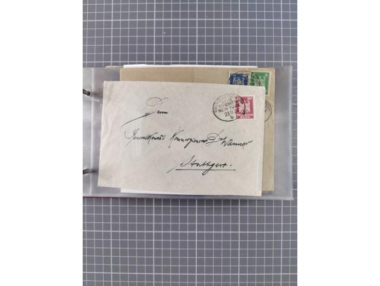 1906/33, Sammlung “DSP LINIE BREMEN-NEW YORK a-h” mit ca. 60 Briefen, Karten und GSK, dabei u.a. Ozean-Briefumschlag 1932 und
