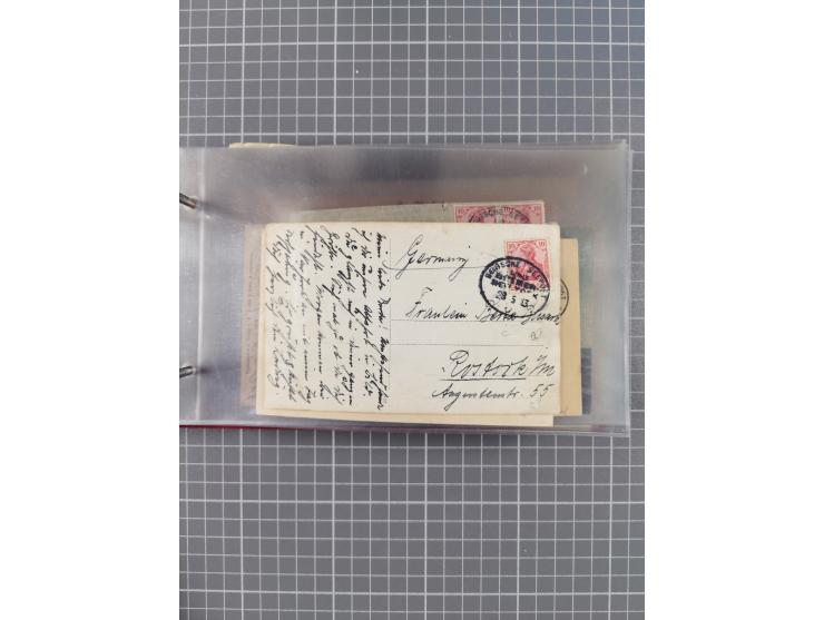 1906/33, Sammlung “DSP LINIE BREMEN-NEW YORK a-h” mit ca. 60 Briefen, Karten und GSK, dabei u.a. Ozean-Briefumschlag 1932 und