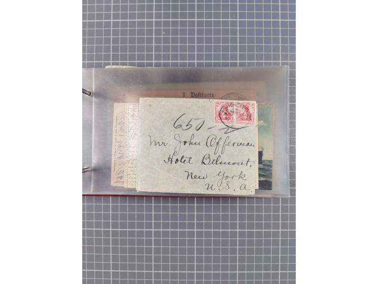 1906/33, Sammlung “DSP LINIE BREMEN-NEW YORK a-h” mit ca. 60 Briefen, Karten und GSK, dabei u.a. Ozean-Briefumschlag 1932 und