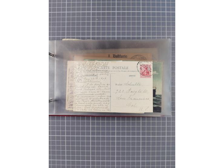 1906/33, Sammlung “DSP LINIE BREMEN-NEW YORK a-h” mit ca. 60 Briefen, Karten und GSK, dabei u.a. Ozean-Briefumschlag 1932 und