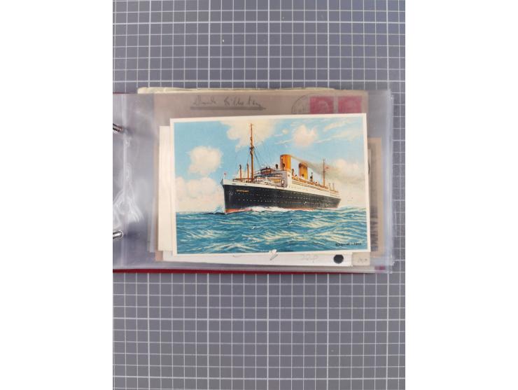 1906/33, Sammlung “DSP LINIE BREMEN-NEW YORK a-h” mit ca. 60 Briefen, Karten und GSK, dabei u.a. Ozean-Briefumschlag 1932 und