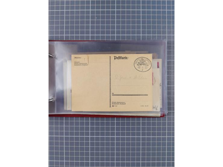 1906/33, Sammlung “DSP LINIE BREMEN-NEW YORK a-h” mit ca. 60 Briefen, Karten und GSK, dabei u.a. Ozean-Briefumschlag 1932 und