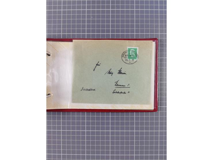 1906/33, Sammlung “DSP LINIE BREMEN-NEW YORK a-h” mit ca. 60 Briefen, Karten und GSK, dabei u.a. Ozean-Briefumschlag 1932 und