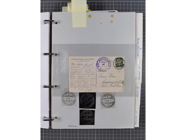 1920/40, Sammlung “Seedienst Ostpreussen” mit ca. 30 Briefen, Karten und GSK inkl. frühe Nebenstempel “Auf hoher See”, dabei 