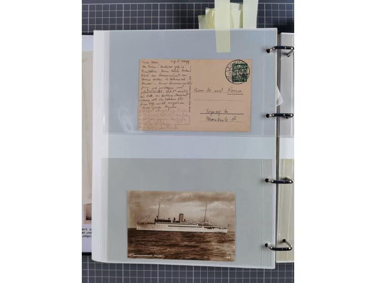 1920/40, Sammlung “Seedienst Ostpreussen” mit ca. 30 Briefen, Karten und GSK inkl. frühe Nebenstempel “Auf hoher See”, dabei 