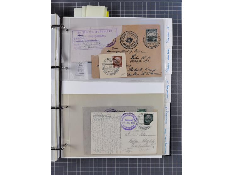 1920/40, Sammlung “Seedienst Ostpreussen” mit ca. 30 Briefen, Karten und GSK inkl. frühe Nebenstempel “Auf hoher See”, dabei 